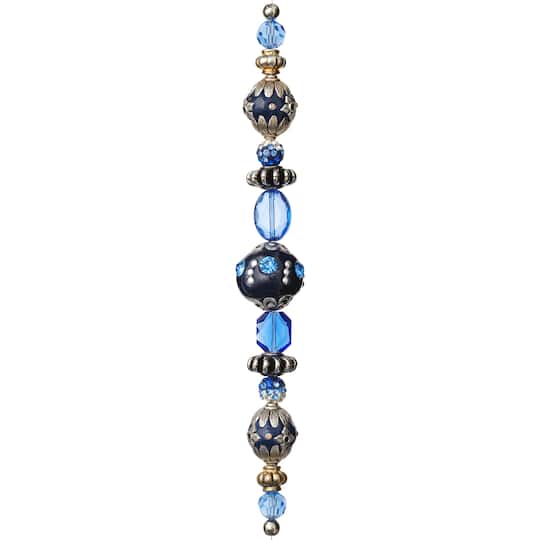12 Pack: Royal Blue Strung Chunky Mixed Beads by Bead Landing™